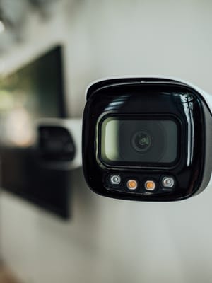 an rv security system mounted